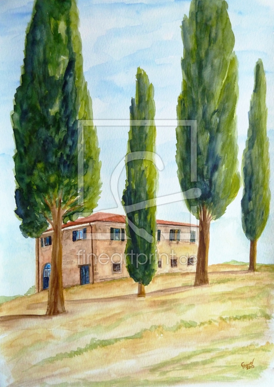 Bild-Nr.: 10892170 Landhaus in der Toskana erstellt von Toskanamalerin