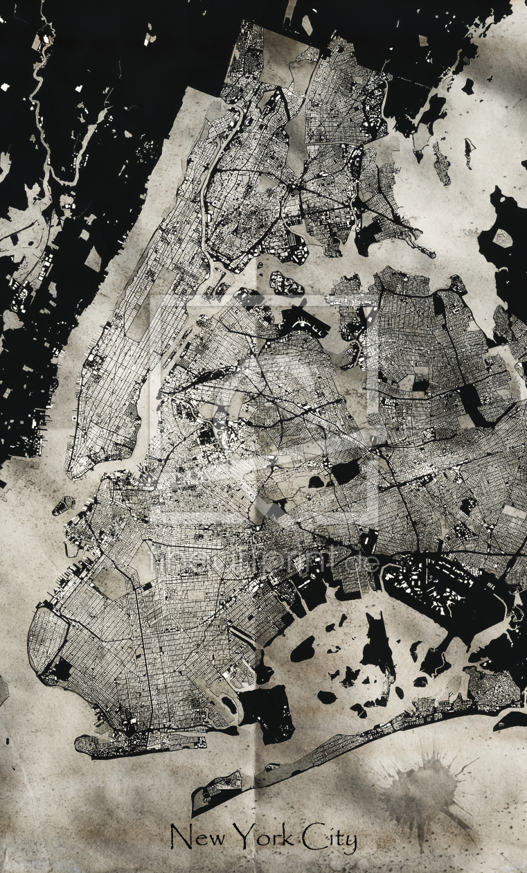 Bild-Nr.: 12086811 Vintage Stadtplan von New York City erstellt von aCtiOn