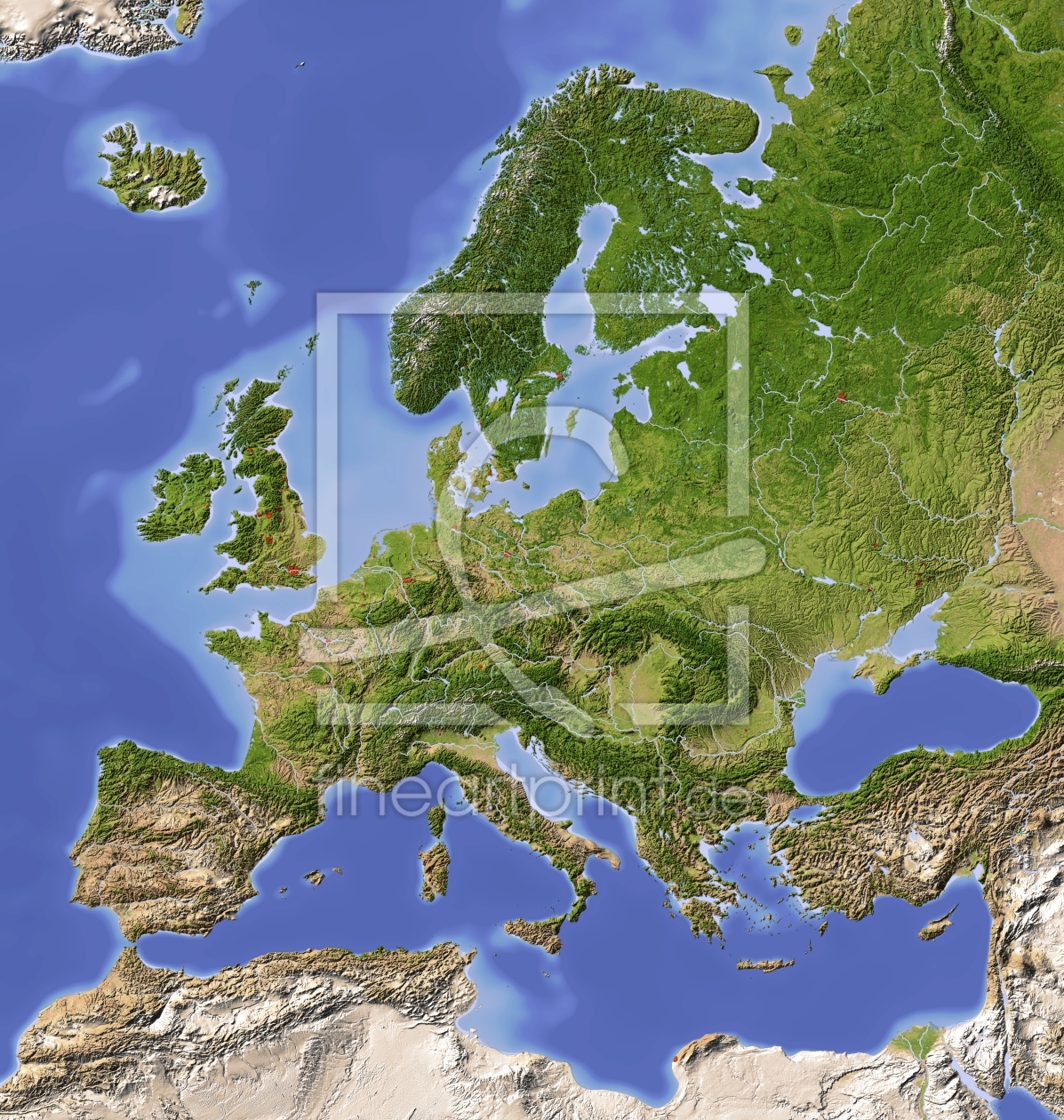Bild-Nr.: 9554562 Europa, Reliefkarte erstellt von AridOcean