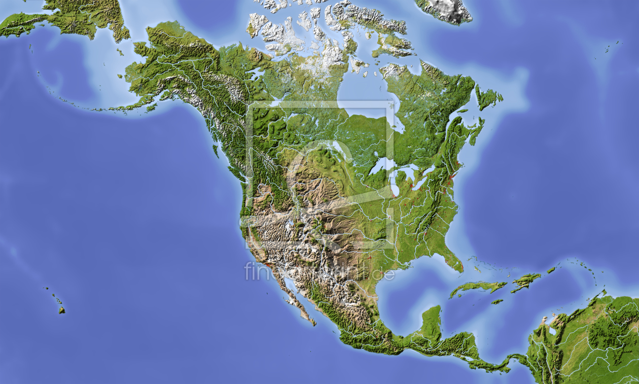 Bild-Nr.: 9995421 Nordamerika, Reliefkarte erstellt von AridOcean
