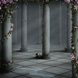 Hall with columns and roses/9596090