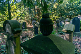 Grabsteine auf einem historischen Friedhof/12805791