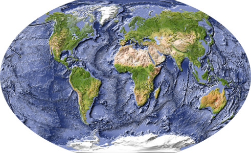 Bild-Nr: 9554622 Weltkarte mit Meeresbodenrelief Erstellt von: AridOcean