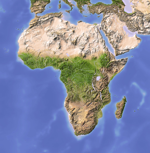 Bild-Nr: 9979977 Afrika, Reliefkarte in natürlichen Farben Erstellt von: AridOcean