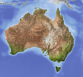 Bild-Nr: 9995435 Australien, Reliefkarte in natürlichen Farben Erstellt von: AridOcean