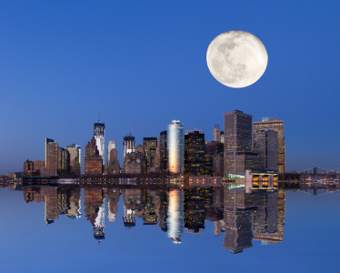 Bild-Nr: 10463498 Mond über New York Erstellt von: janschuler