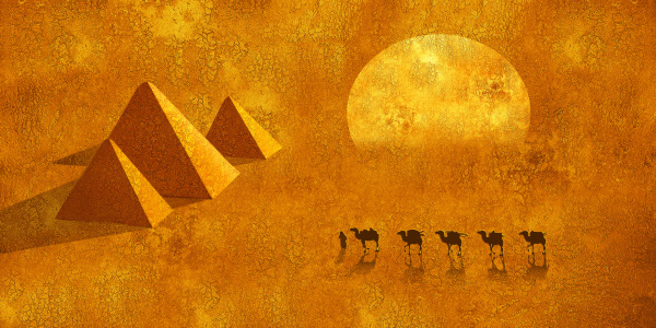 Bild-Nr: 10472516 Karawane und Pyramiden  Erstellt von: Mausopardia
