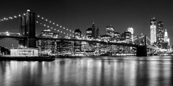 Bild-Nr: 10715907 Night-Skyline NEW YORK black&white Erstellt von: Melanie Viola