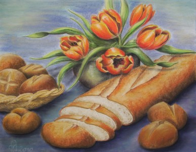 Bild-Nr: 10894166 Brot und Tulpen Erstellt von: max-art