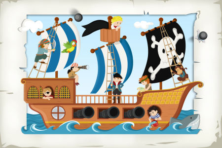 Bild-Nr: 10984936 Piraten und Piratenschiff Erstellt von: Michaela Heimlich