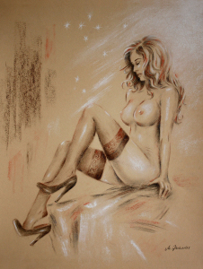 Bild-Nr: 11181420 Frau in High Heels - erotische Malerei Erstellt von: Marita Zacharias