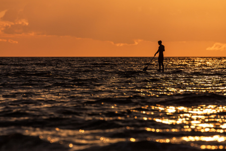 Bild-Nr: 11476952 Surfpaddler im Sonnenuntergang Erstellt von: Rico Ködder