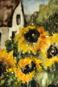 Bild-Nr: 11799828 Sunflower with a house Erstellt von: ChrisArt
