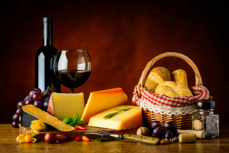 Bild-Nr: 11919156 Stillleben mit Wein Brot und Käse Erstellt von: xfotostudio