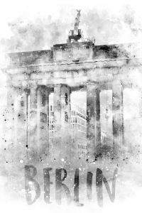 Bild-Nr: 12058098 Monochrome Kunst BERLIN Brandenburger Tor Aquarell Erstellt von: Melanie Viola