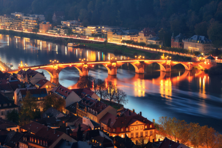 Bild-Nr: 12220655 Alte Brücke in Heidelberg bei Nacht Erstellt von: Smileus