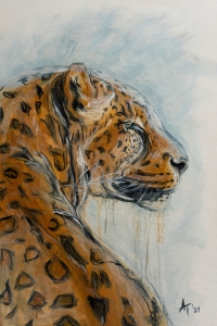 Bild-Nr: 12473933 Tiermalerei - Leopard Erstellt von: Annett Tropschug