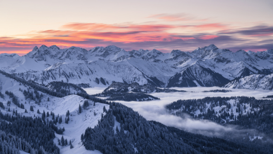 Bild-Nr: 12576420 Wintermorgen in den Bergen überm Kleinwalsertal Erstellt von: Andreas Föll
